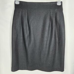 Requirements Black 100% Wool Fully Lined Back Slit Pleated Waist Skirt Size 10